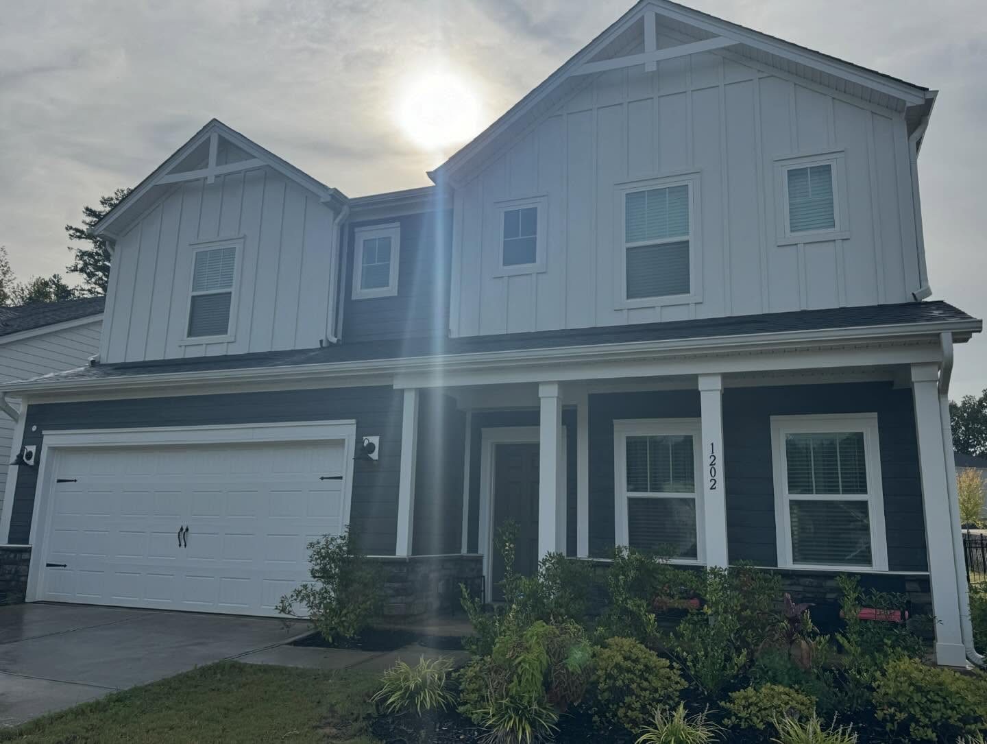 Two-story home with freshly washed siding in Lincolnton NC