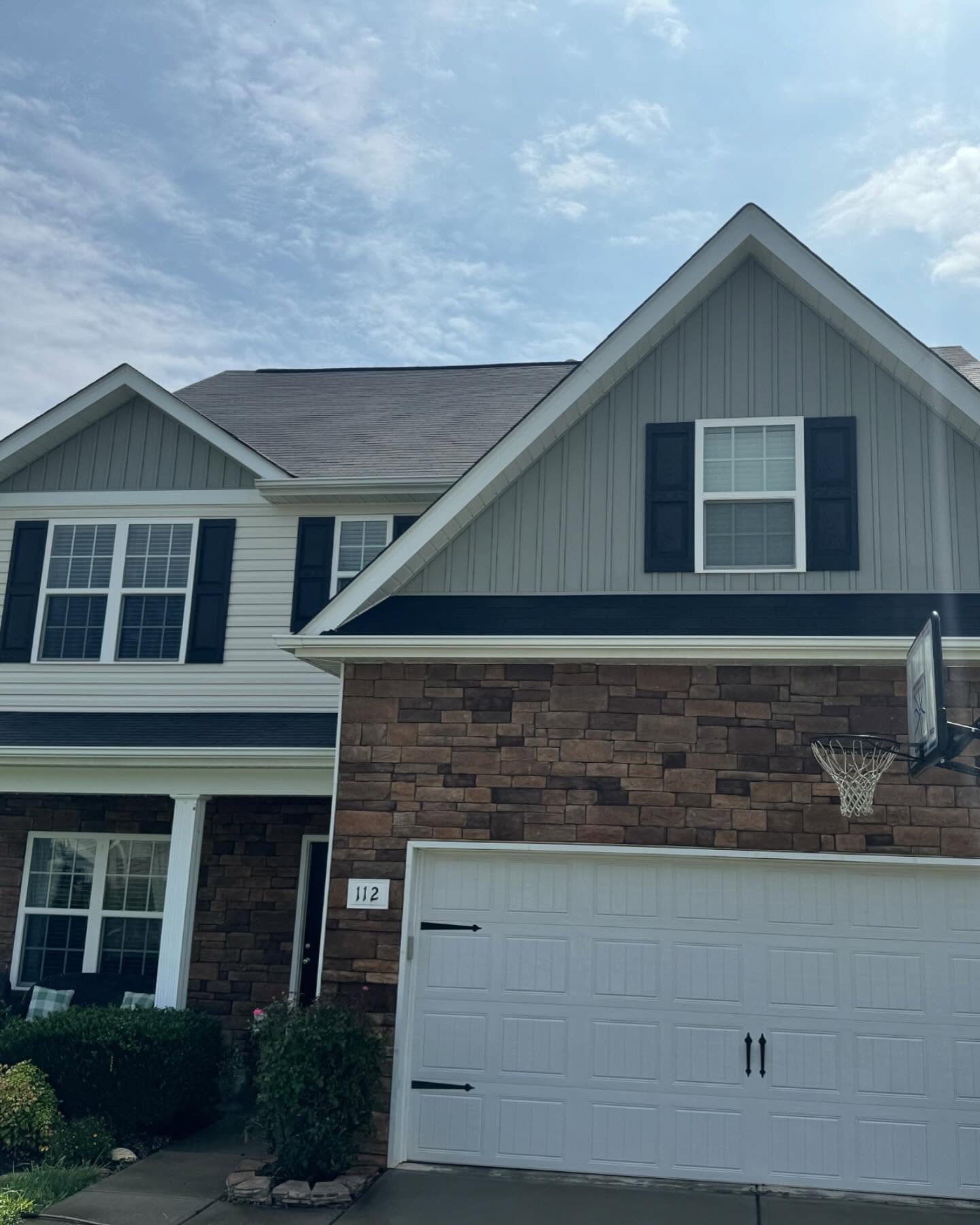 Gray two-story home washed clean in Lincoln County NC